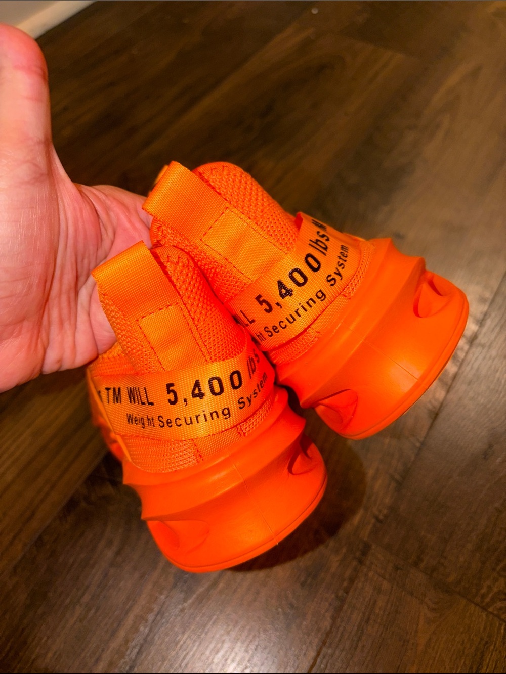 Women’s Lightweight Knit Sneakers in Bright Orange - Picture 2 of 9